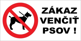 PVC nálepka 40 x 20 cm / ZÁKAZ VENČIŤ PSOV